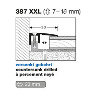 Küberit Abschlussprofil Typ 387 XXL, 7-16 mm, 90 cm, silber (F4)
