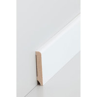 SÜDBROCK Holz Sockelleiste Kiefer 10 x 60 mm, abgerundet, RAL 9016 weiß lackiert, Längen á 250 cm
