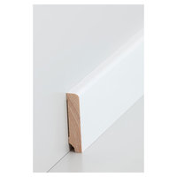 SÜDBROCK Holz Sockelleiste Kiefer 13 x 60 mm, abgerundet, RAL 9016 weiß lackiert, Längen á 250 cm