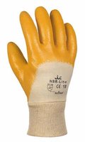 Nitril-Handschuhe. gelb. Strickbund. Gr.8(M)