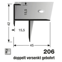 Küberit Alu Treppenkantenprofil Typ 206, 15,5 mm