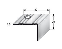 AUER Edelstahl Treppenkantenprofil Typ 203, 20 x 30 x 1,5 mm, 270 cm, profilierte Riffelung, matt