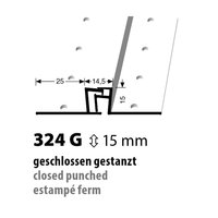 Küberit Alu Bewegungsfugenprofil Typ 324 G, 15 mm, 270 cm, silber (F4)
